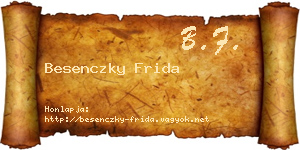 Besenczky Frida névjegykártya